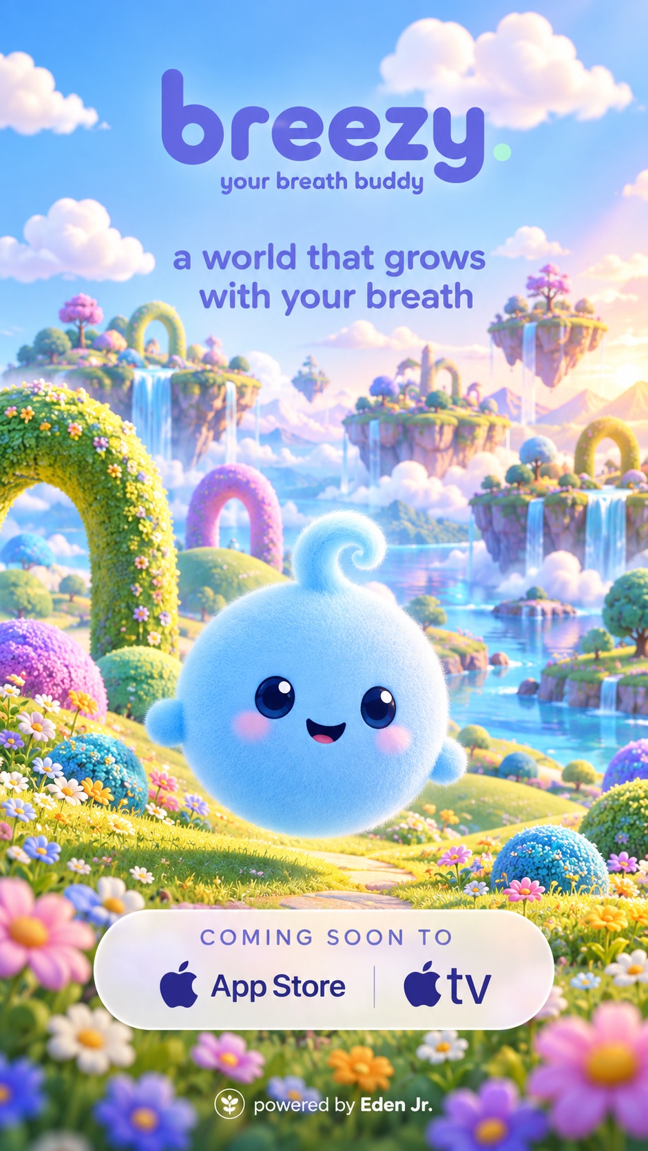 BREEZY: your breath buddy — a world that grows with your breath. Coming soon to the App Store and Apple TV